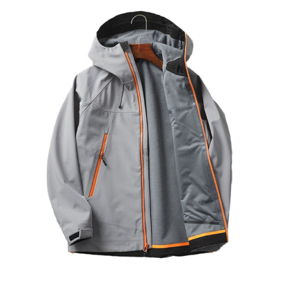 Men's Waterproof Softshell Jacket — Windproof, Hooded Hiking Shell