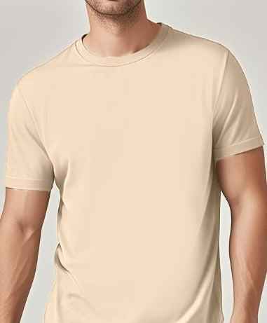 Solid Casual Short-Sleeve Crewneck T-Shirt