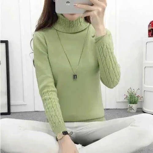 Women's Wool High Neck Fashion Sweater - Slim Fit, Long Sleeves | Winter Warmth