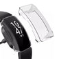 Clear Habicare protective case for Fitbit Inspire, showing a transparent watch cover protecting the device.