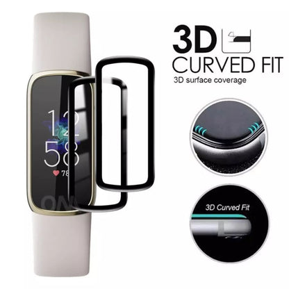 3D curved glass screen protector for Fitbit Inspire, providing durable protection for the watch display.