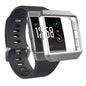 Silver Habicare protective case for Fitbit Ionic watch, showcasing a sleek, durable cover designed to protect the smartwatch.