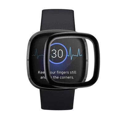 Two Fitbit Sense screen protectors, clear watch screen protectors for Fitbit Sense smartwatch, designed for durability and protection.