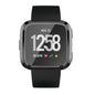 Black Habicare protective case for Fitbit Versa 1 watch, designed to shield the device with precise fit and durable material.