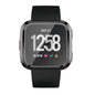 Black protective case for Fitbit Versa 1 smartwatch, designed to shield the device from scratches and impacts.