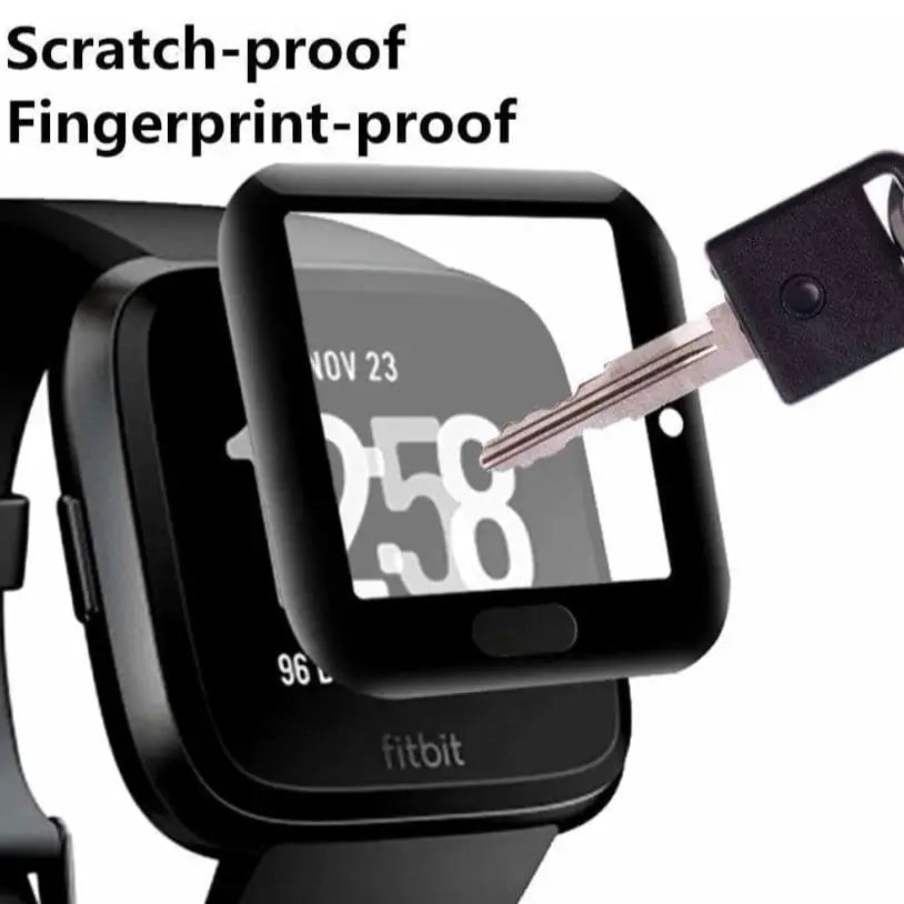 Pack of five Habicare Fitbit Versa 1 screen protectors for watch display, designed to safeguard against scratches and damage.