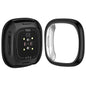 Black Habicare protective case for Fitbit Versa 2 watch, showcasing a snug fit and durable design.