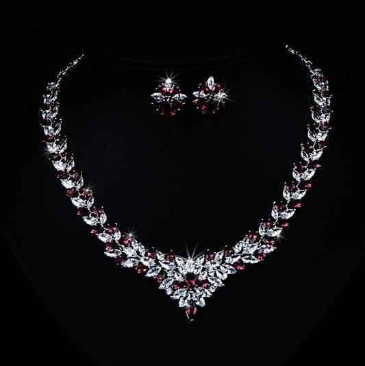 Floral Radiance Zircon Jewelry Set