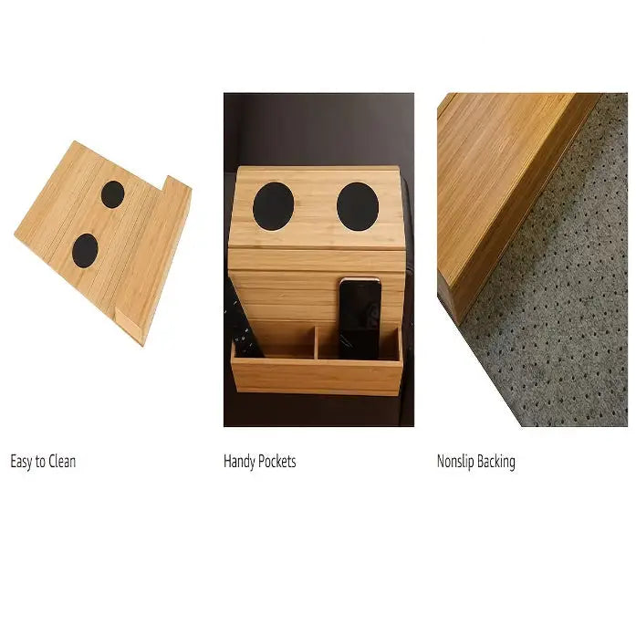Foldable Bamboo Sofa Armrest Table with Cup Holder (2 colours available) Habicare