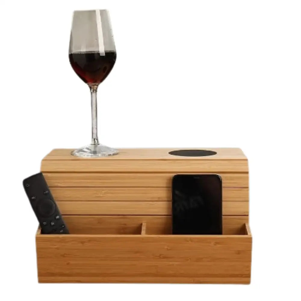 Foldable Bamboo Sofa Armrest Table with Cup Holder (2 colours available) Habicare
