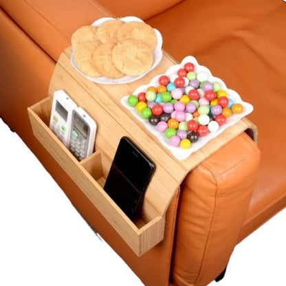 Foldable Bamboo Sofa Armrest Table with Cup Holder (2 colours available) Habicare