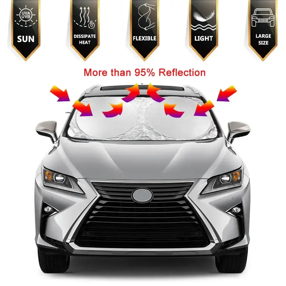 Folding Car Windshield Sunshade Anti-UV Visor (2 sizes available) Habicare