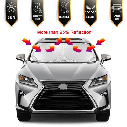 Folding Car Windshield Sunshade Anti-UV Visor (2 sizes available) Habicare