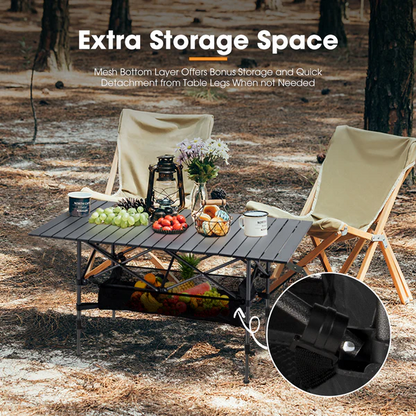 Folding Camping Table – Adjustable Portable Outdoor Table-95cm ECOTREK