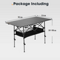 Folding Camping Table – Adjustable Portable Outdoor Table-95cm ECOTREK
