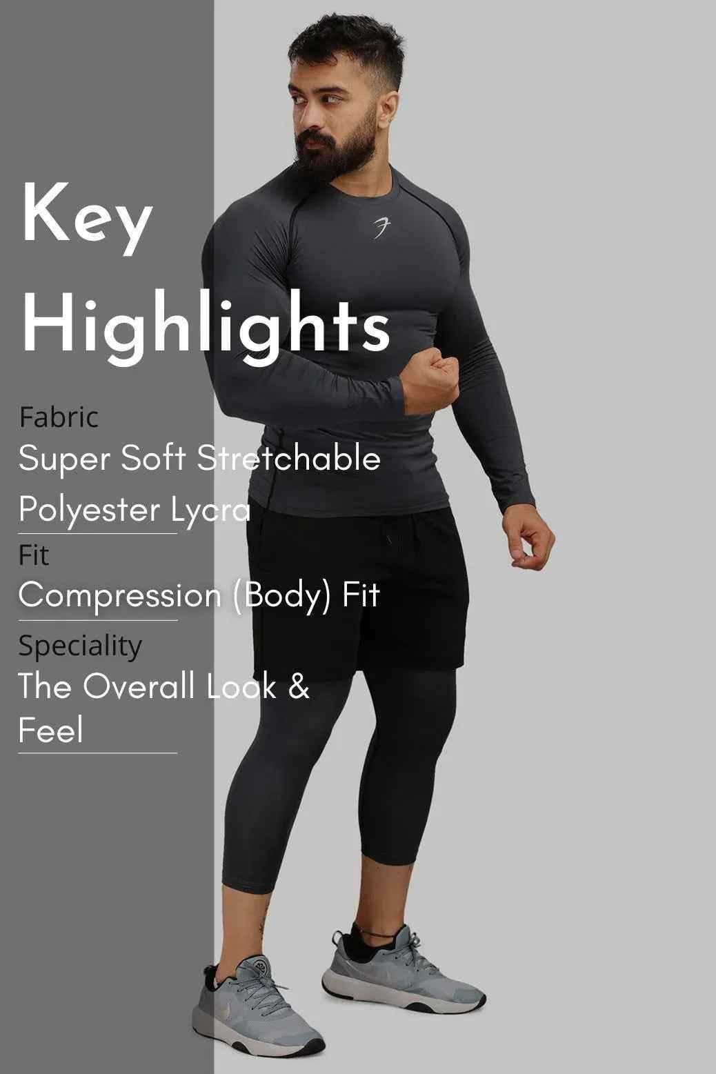 Compression Fullsleeves T-shirt Grey