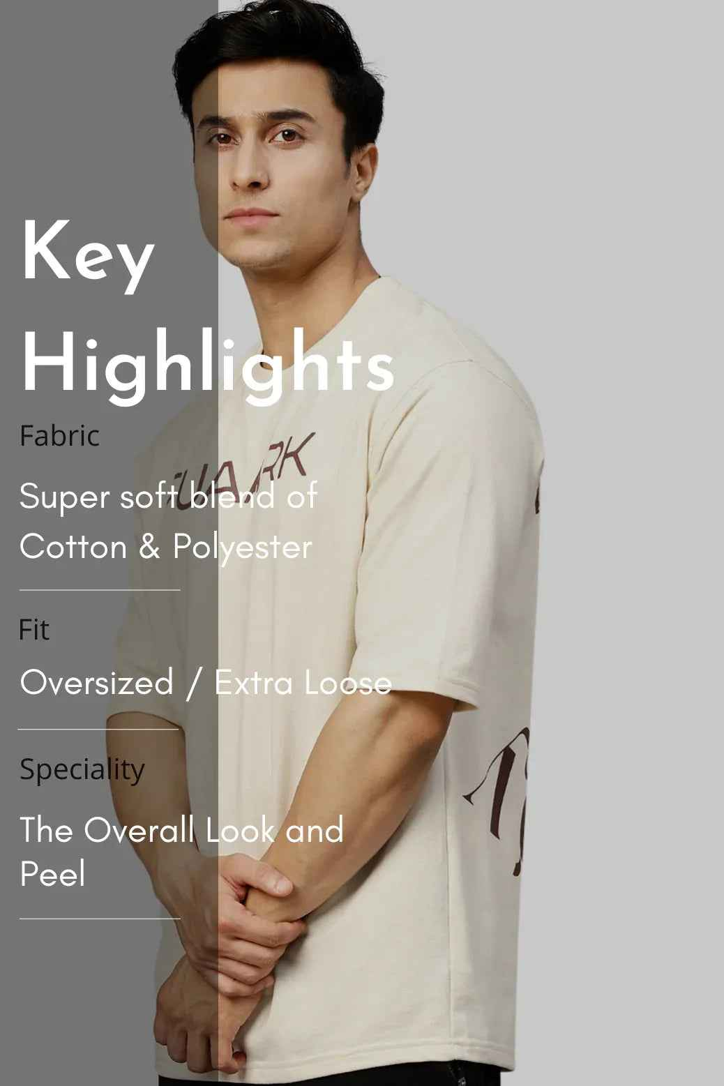 Energy Oversized T-shirt Beige