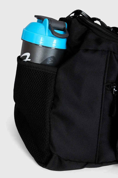 Black Fuaark Nz duffle bag with sturdy handles and zipper, ideal for stylish travel and daily use.