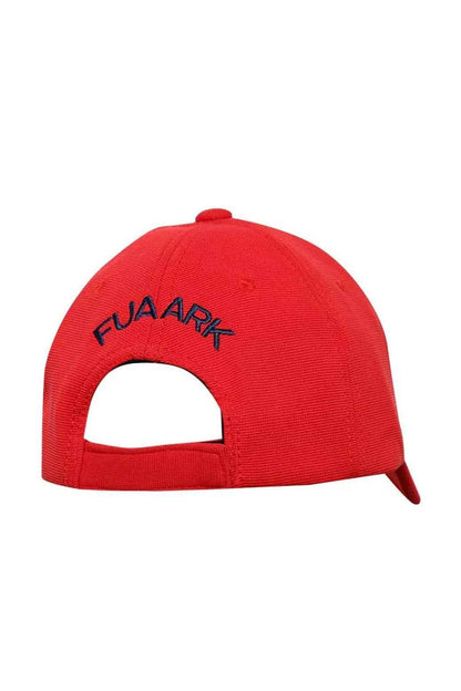 Red Fuaark Nz baseball cap, versatile unisex cap for casual wear and outdoor activities, featuring a comfortable fit.