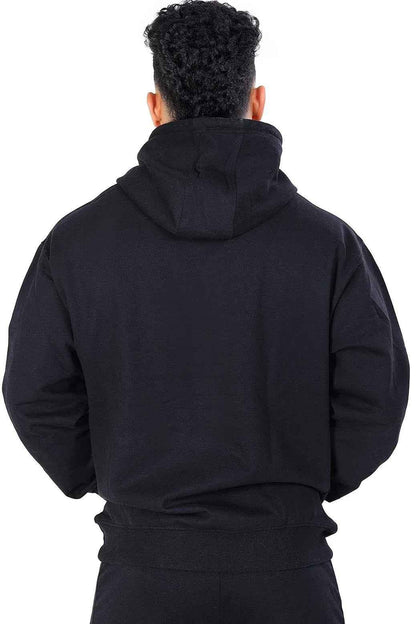 Oversized black hoodie by Fuaark Nz with frosted black design, featuring a relaxed fit and soft fabric for casual wear.