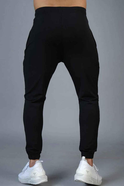 Black Fuaark Nz Identity Nylon Joggers, stylish men's joggers with sleek nylon fabric and comfortable fit.