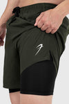 2 in 1 Compression Shorts Olive for Ultimate Comfort and Performance