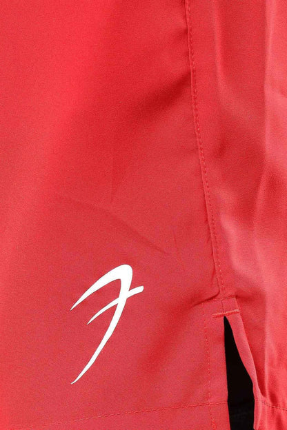 Red 2-in-1 compression shorts by Fuaark Nz featuring a snug fit and athletic design for enhanced performance and comfort.