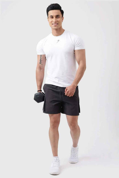 Fuaark Nz Delta Cargo Shorts in grey, casual men's shorts with multiple pockets and durable fabric for everyday wear.