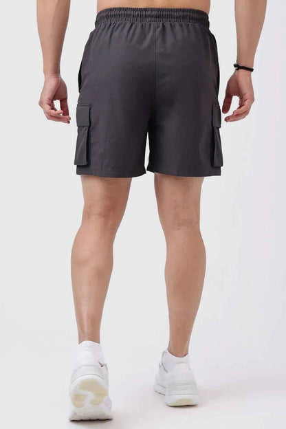 Fuaark NZ Delta Cargo Shorts in grey, casual men's shorts with multiple pockets and relaxed fit, suitable for outdoor wear.
