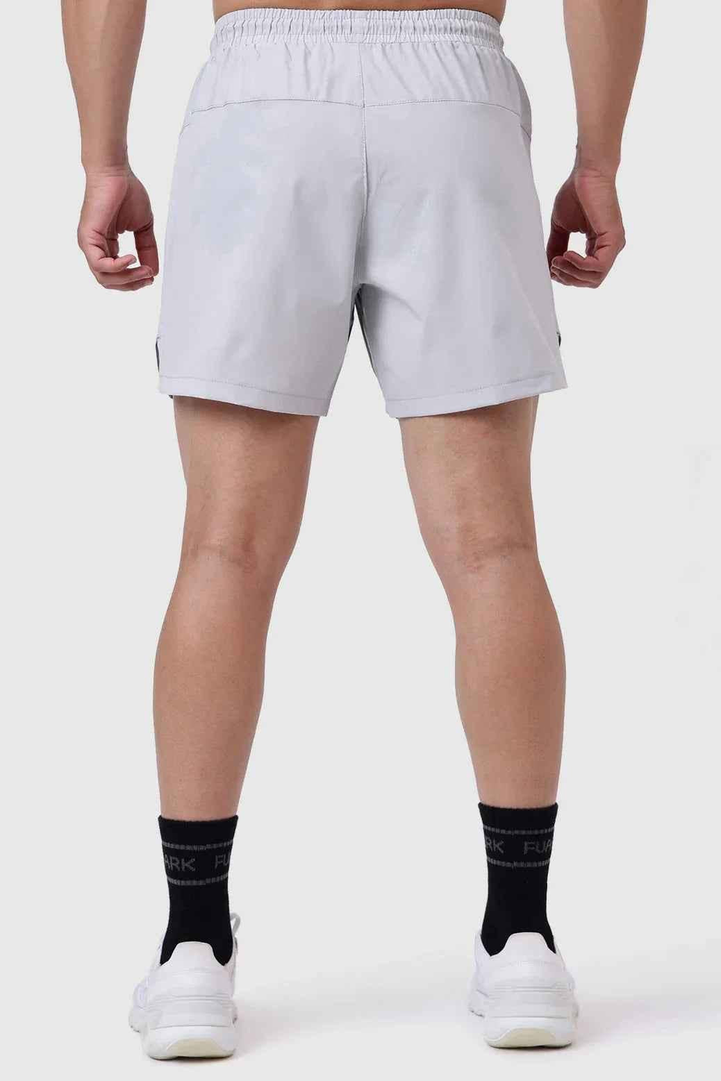 Fuaark Nz Snap Colourblock Shorts in light grey, casual men's shorts with a stylish colourblock design and comfortable fit.