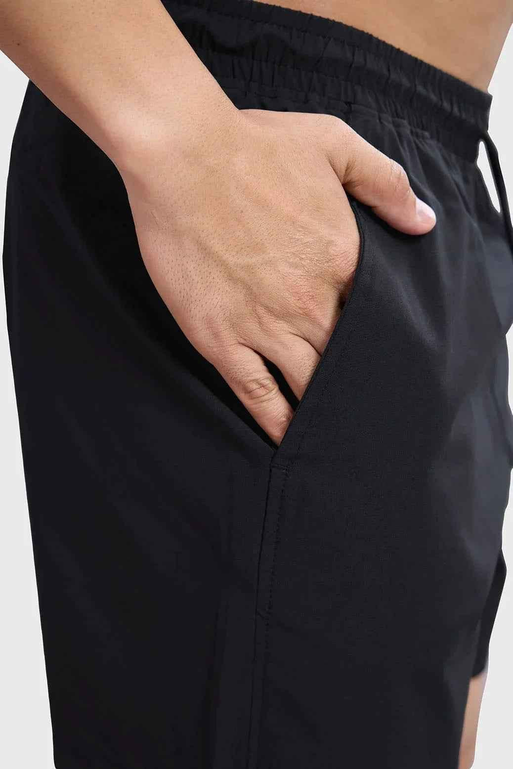 Black Thread Shorts by Fuaark Nz, casual men's shorts with a comfortable fit and stylish design.