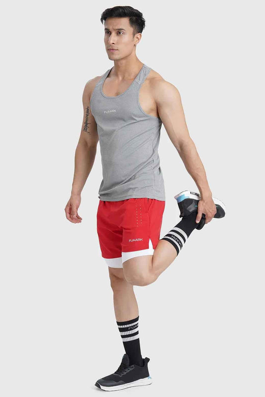 Fuaark Nz Checks Running Tank Top in Ultimate Grey, sleeveless athletic tank for running and workouts.