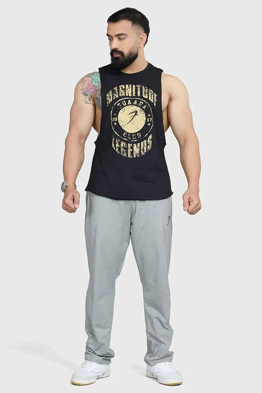 Men's deep arm tank top by Fuaark NZ, showcasing athletic fit and sleeveless design for active performance.