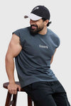 Ultimate Dark Grey Capsleeves Workout Tank for Peak Performance