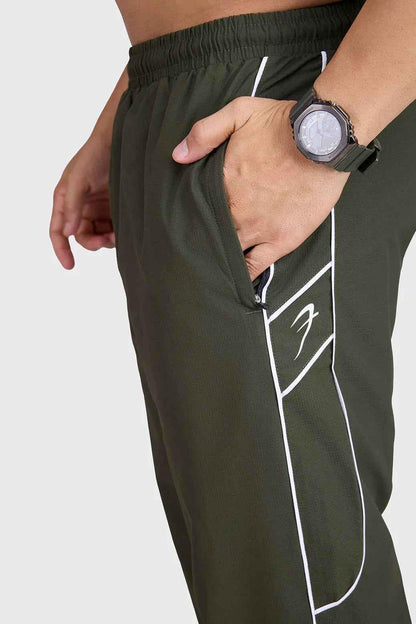 Fuaark Nz army green sprint joggers for men, stretch track pants with elastic waistband and tapered fit, casual athletic wear
