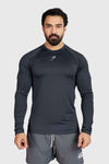 Midnight Dark Grey Long Sleeve Tee – Ultra-Soft Cotton, Tailored Fit