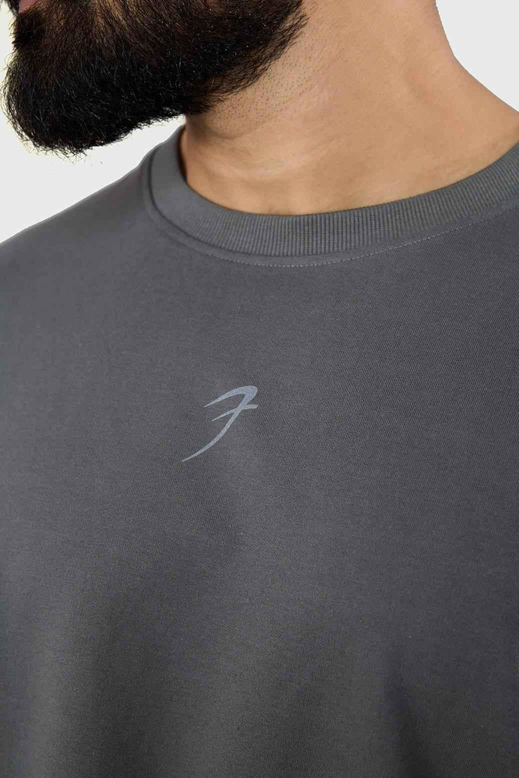 Heavyweight oversized grey T-shirt from Fuaark NZ, made for maximum comfort, featuring a relaxed fit and soft fabric.
