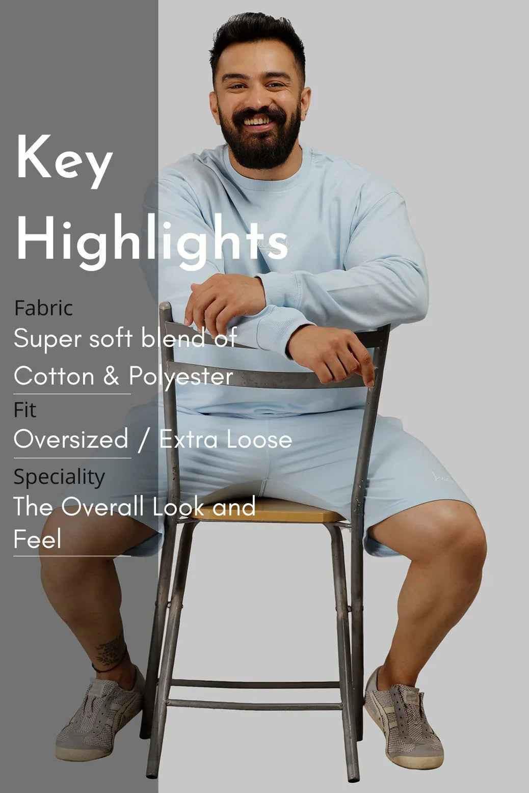 Oversized Shorts Sky Blue