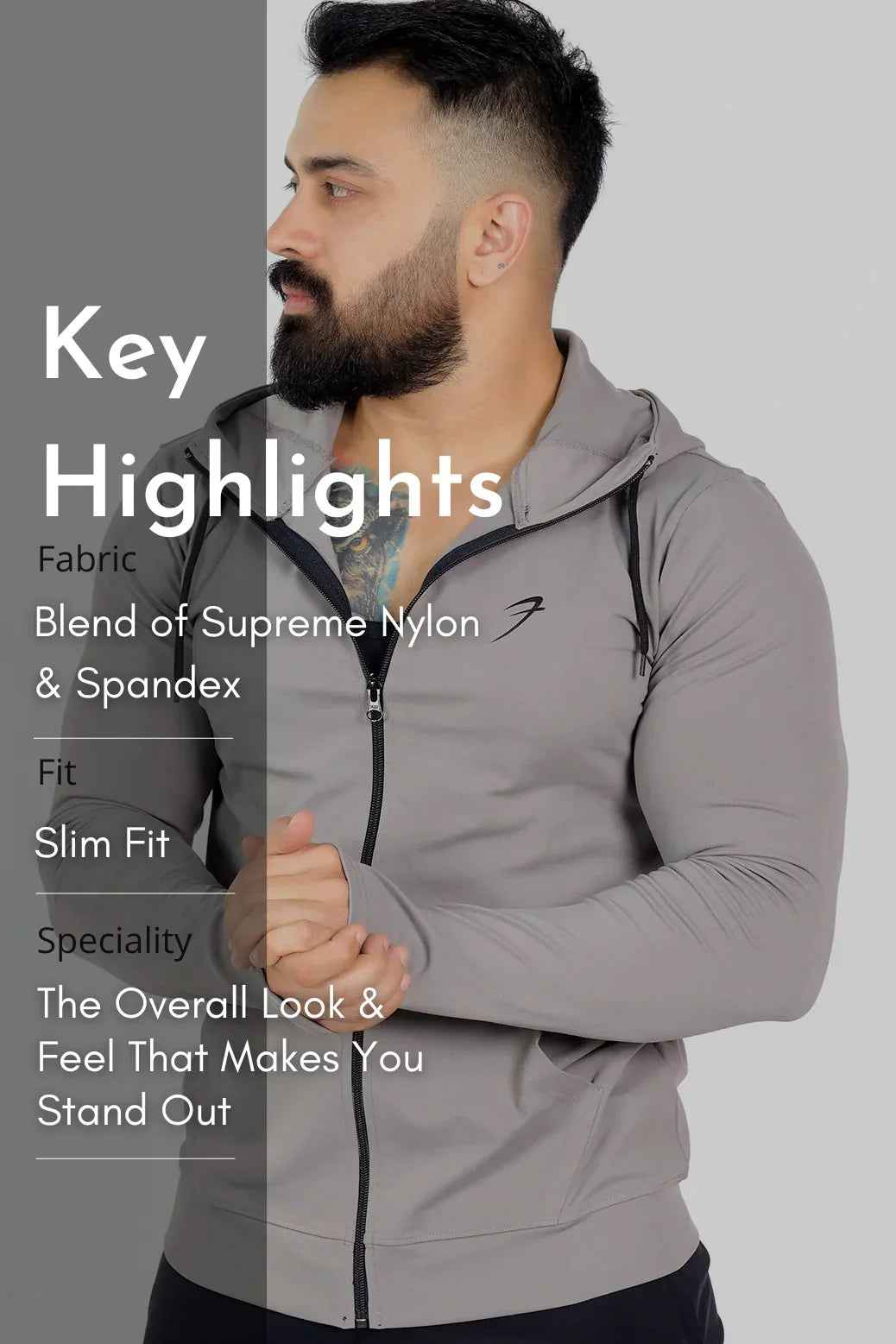 Signature Nylon Jackets Light Grey