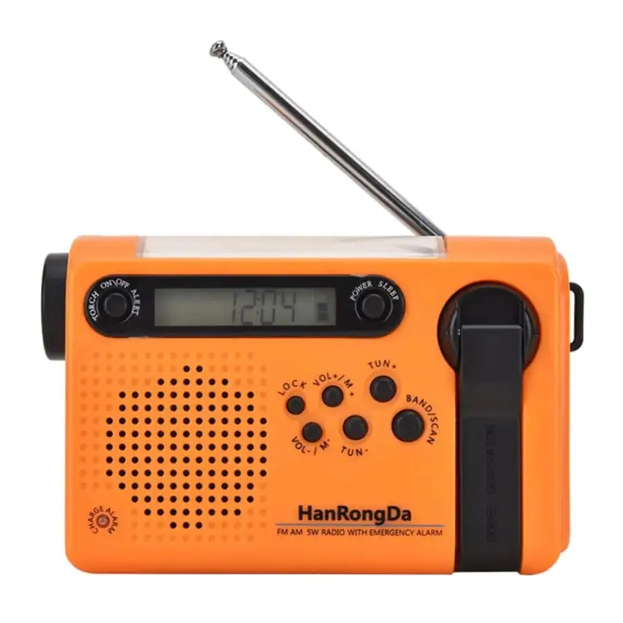 Full Band AM/FM/SW1/SW2 Radio, Torch, Solar Panel & Hand Crank - Power Bank Habicare