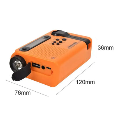 Full Band AM/FM/SW1/SW2 Radio, Torch, Solar Panel & Hand Crank - Power Bank Habicare