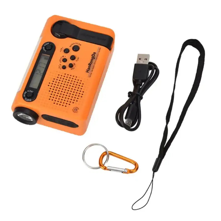 Full Band AM/FM/SW1/SW2 Radio, Torch, Solar Panel & Hand Crank - Power Bank Habicare