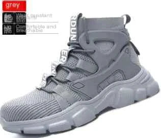 Men's High-Top Safety Shoes - Steel Toe Work Boots with Ankle Support