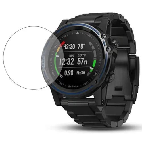 Garmin Descent Mk1 watch screen protector by That Watch Shop, clear protective film on smartwatch display.