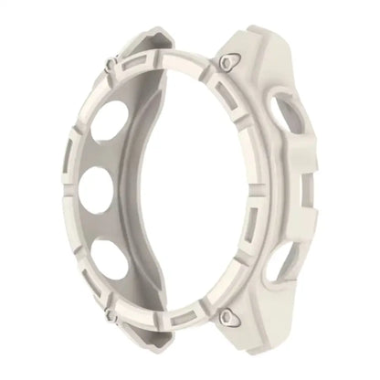 White Habicare protective case for Garmin Enduro 3 watch, designed to shield and enhance the watch's appearance.