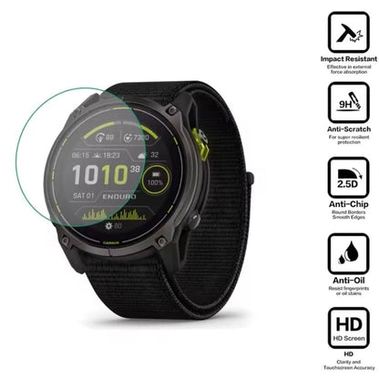 Pack of two Garmin Enduro 3 watch screen protectors showing clear, durable plastic covers for smartwatch display protection.