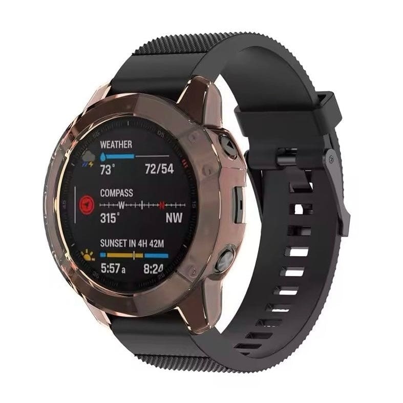 Pink protective case for Garmin Enduro smartwatch, featuring weather and compass protection, designed by That Watch Shop.