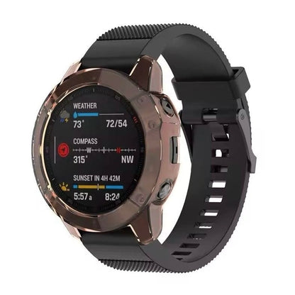 Pink protective case for Garmin Enduro smartwatch, featuring weather and compass protection, designed by That Watch Shop.