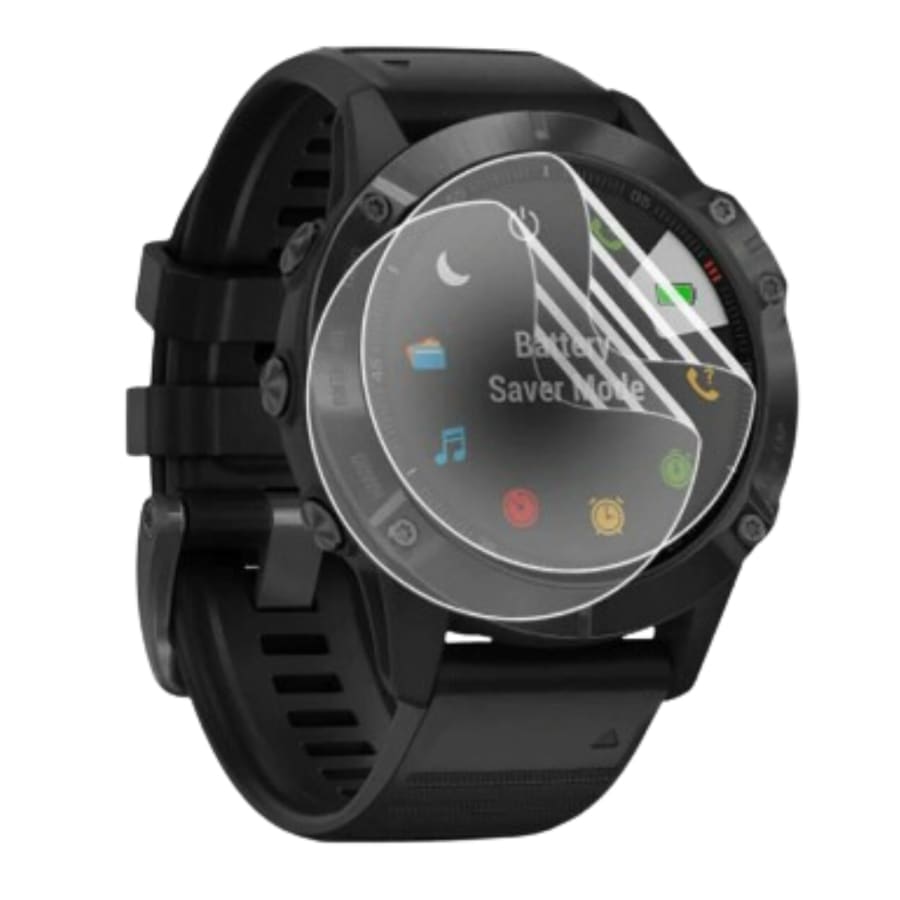 Hydrogel screen protectors for Garmin Fenix 6S/6S Pro series, pack of 6, showing clear, flexible watch screen protection.