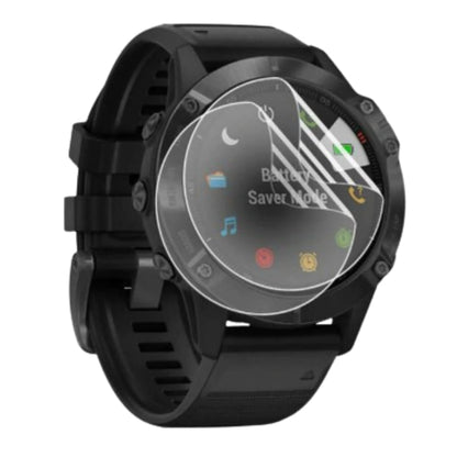Hydrogel screen protectors for Garmin Fenix 6S/6S Pro series, pack of 6, showing clear, flexible watch screen protection.